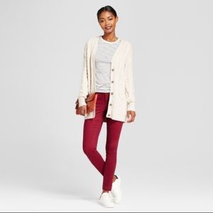 Maroon Skinny Chinos